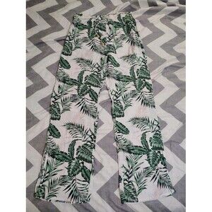 C&C California Cream Tropical Linen Pants Coastal Size M